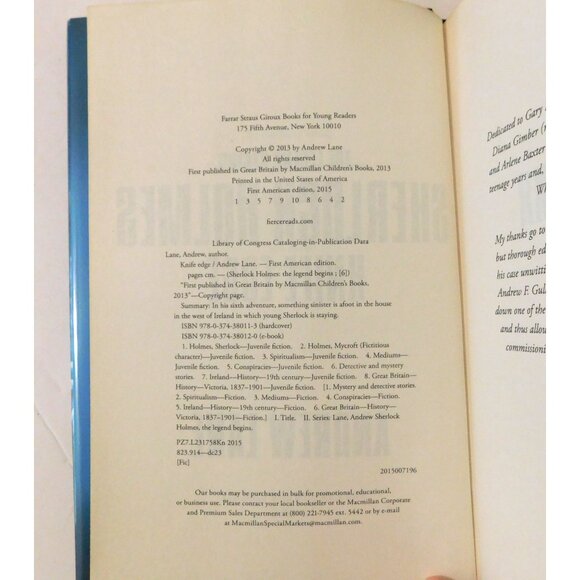 The Legend Begins Sherlock Holmes Knife Edge By Andrew Lane 1st American Ed HBDJ - Picture 5 of 5